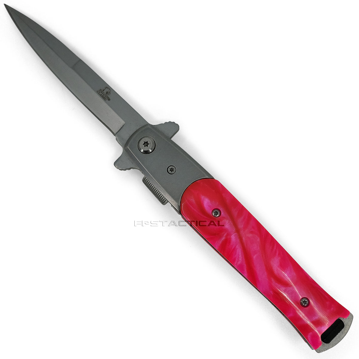 Elite Claw Spring Assisted Trench Knife with Paracord Pink Mean