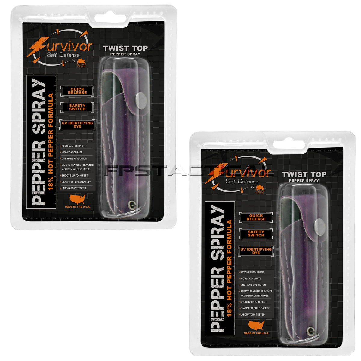 Quantity 2x Survivor Pepper Spray Self Defense / Protection