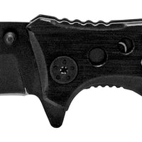 Falcon Classic Black Spring Assisted EDC / Hunting Knife with Wood Inlay 3.25" KS32236BK