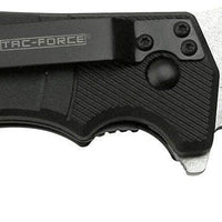 Tac-Force Skull Spring Assisted Tactical Knife w Stonewash Blade & Molded Tactile Polymer Scales Black / Gray 3.75"