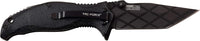 Tac-Force Black and Gray Spring Assisted Tanto / Etched Blade EDC Knife w Polymer Scales 3.5"

