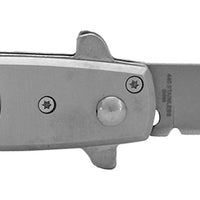 FPSTACTICAL Arbres Satin Silver and Pakkawood Switchblade Stiletto Knife 4"