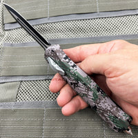FPSTACTICAL UCP Universal Digital Camouflage Olive Green, Light Tan, and Black Dual Edge Serrated OTF Knife 3.5"