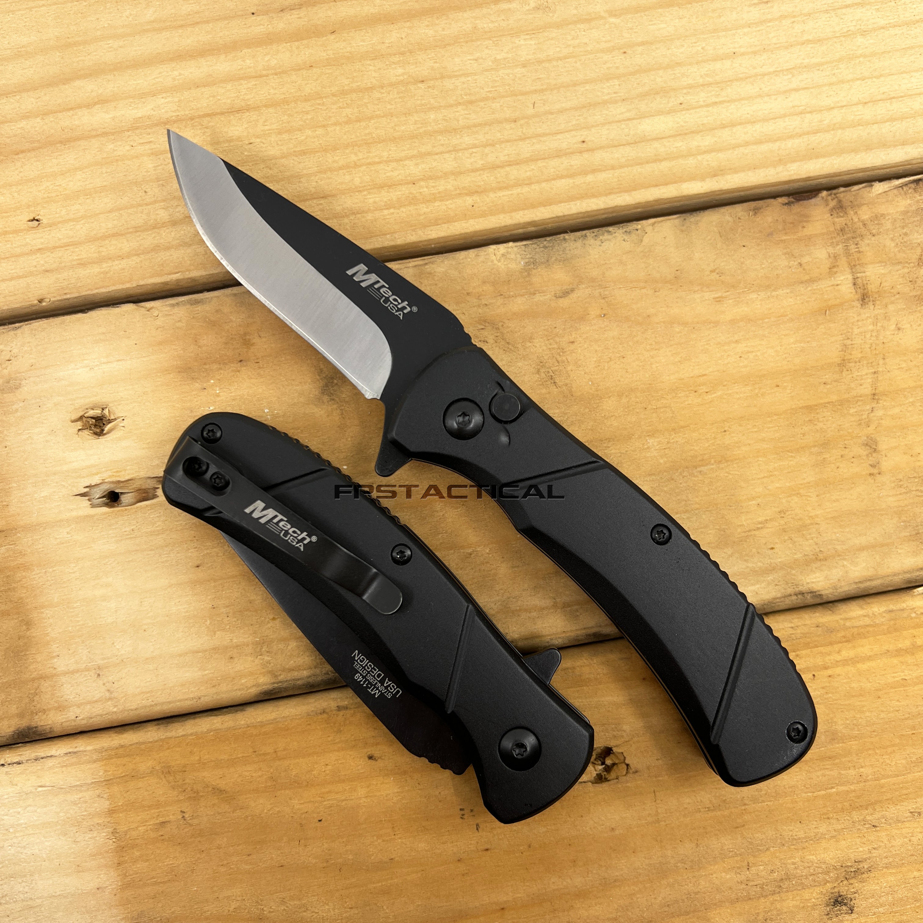 Pocket Knife, Black, Drop Point Blade - 44220