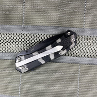 Pacific Solutions Miniature Airbrushed Zebra Stripe White and Black Spring Assisted Stiletto Knife 2.5"
