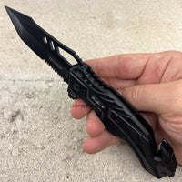 Tac-Force Black and Gray Spring Assisted Tactical Rescue Knife w Integrated Seat Belt Cutter 3.75"
