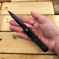 Tac-Force Milano Compact G10 Black Spring Assisted Stiletto Pocket Knife 3.25"
