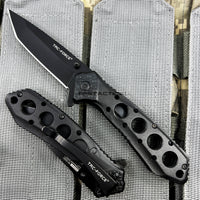 Tac-Force Black & Silver Spring Assisted Tanto Blade EDC Knife 3.5"
