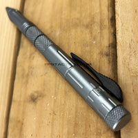 FPSTACTICAL Kuboton Compact OTF Tactical Pen Knife Gray / Pewter with Dual Edge Black Blade 1.75"
