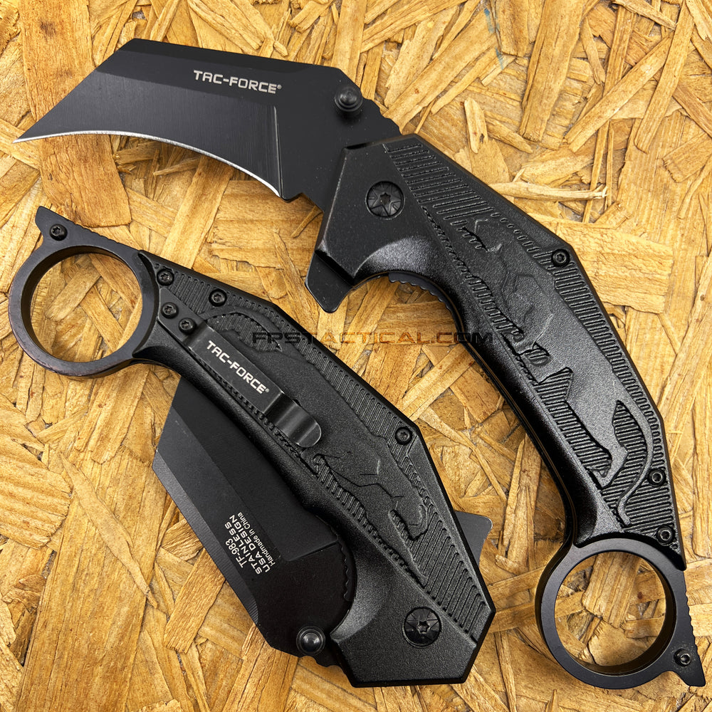 Tac-Force Black Panther Karambit Spring Assisted Tactical Knife w Glass Breaker 3