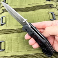 Tac-Force Skull Spring Assisted Tactical Knife w Stonewash Blade & Molded Tactile Polymer Scales Black / Gray 3.75"
