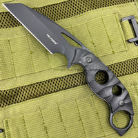 Tac-Force Black / Gray Stonewash Full Tang Fixed Blade Wharncliffe Knife with Sheath 4.5"
