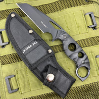 Tac-Force Black / Gray Stonewash Full Tang Fixed Blade Wharncliffe Knife with Sheath 4.5"
