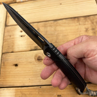 Tac-Force Black / Gray Stonewash Full Tang Survival Knife with Sheath Compass and Fire Starter 4.5"
