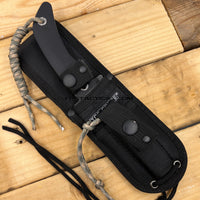 Tac-Force Black / Gray Stonewash Full Tang Survival Knife with Sheath Compass and Fire Starter 4.5"
