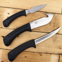 Elk Ridge 3 Piece Fixed Blade Camping / Fishing / Hunting Fillet Knife Set with Nylon Fiber / Rubber Handle and Sheath 10"
