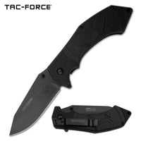 Tac-Force Skull Spring Assisted Tactical Knife  Blade & Molded Tactile Polymer Scales Black 3.75"
