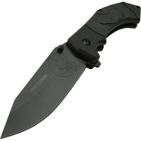 Tac-Force Skull Spring Assisted Tactical Knife  Blade & Molded Tactile Polymer Scales Black 3.75"
