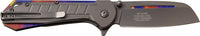 MTech USA Gray Tinite Coated Cleaver Spring Assisted Stainless Steel Pocket Knife w Rainbow Accents 3.5" MT-A1078GY
