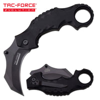 Tac-Force Evolution Heavy Duty Karambit Spring Assisted Tactical Knife Black w/ G10 Scales 3"
