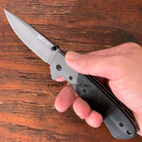 MTech USA MT-1067GY Ball Bearing Gray / Black Manual Folding Pocket Knife w G10 Scales 3.75"