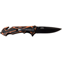 Tac-Force EMS / EMT Spring Assisted Textured Rescue Knife Orange & Black 3.5"