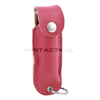 Survivor Pepper Spray Self Defense / Protection Keychain w Pink Leather Case USA Made
