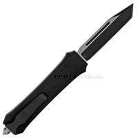 FPSTACTICAL Efficacy OTF Knife Black & Silver w Tanto Blade and Rubberized Handle 3.5"