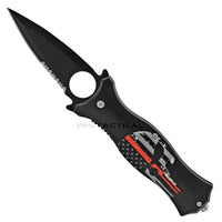 Pacific Solutions USA American Flag Punisher Skull Spring Assisted Stiletto Knife 3.5" KS2568JU
