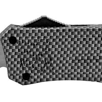 FPSTACTICAL Cinder OTF Knife Black Silver w Carbon Fiber Handle 3.5"