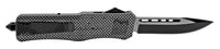 FPSTACTICAL Cinder OTF Knife Black Silver w Carbon Fiber Handle 3.5"
