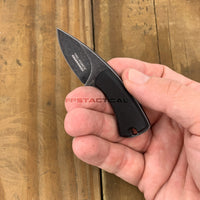 Tac-Force Evolution Black / Gray Stonewash Miniature Full Tang Fixed Blade Knife w Necklace Sheath 1.75"
