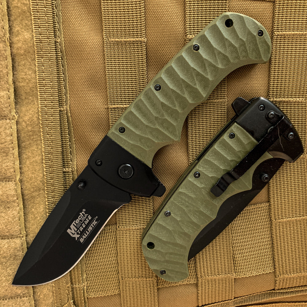 MTech USA Olive Drab Green Heavy Duty Spring Assisted Bowie Knife 4