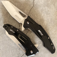 Mtech USA Wharncliffe Spring Assisted Tactical Pocket Knife Black / Silver 3.5"
