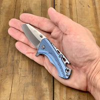 Mtech USA Miniature Spring Assisted Tactical Knife w Bottle Opener Silver & Blue 2.25"
