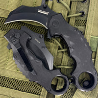 Tac-Force Evolution Heavy Duty Karambit Spring Assisted Tactical Knife Black w/ G10 Scales 3"
