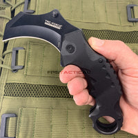 Tac-Force Evolution Heavy Duty Karambit Spring Assisted Tactical Knife Black w/ G10 Scales 3"
