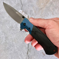 MTech USA Ball Bearing Gray / Black / Blue Manual Folding Pocket Knife w G10 Scales 3.75"
