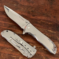 Tac-Force Chrome Mirror Finish Classic Style Spring Assisted Compact Pocket Knife 2.75"
