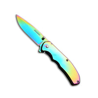 Tac-Force Compact Rainbow Iridescent Pearl Spring Assisted Knife 3"
