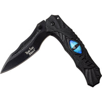 Dark Side Black & Blue Dragons Eye Spring Assisted Fantasy Pocket Knife 3.5"
