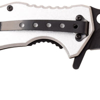 Dark Side Matte Black & Silver Embossed Dragon Spring Assisted Karambit Fantasy Knife 3" DS-A076SRD