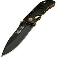 Elk Ridge Evolution ERE-FDR002-BG Gold and Black Manual Folding Compact Pocket Knife 2.75"
