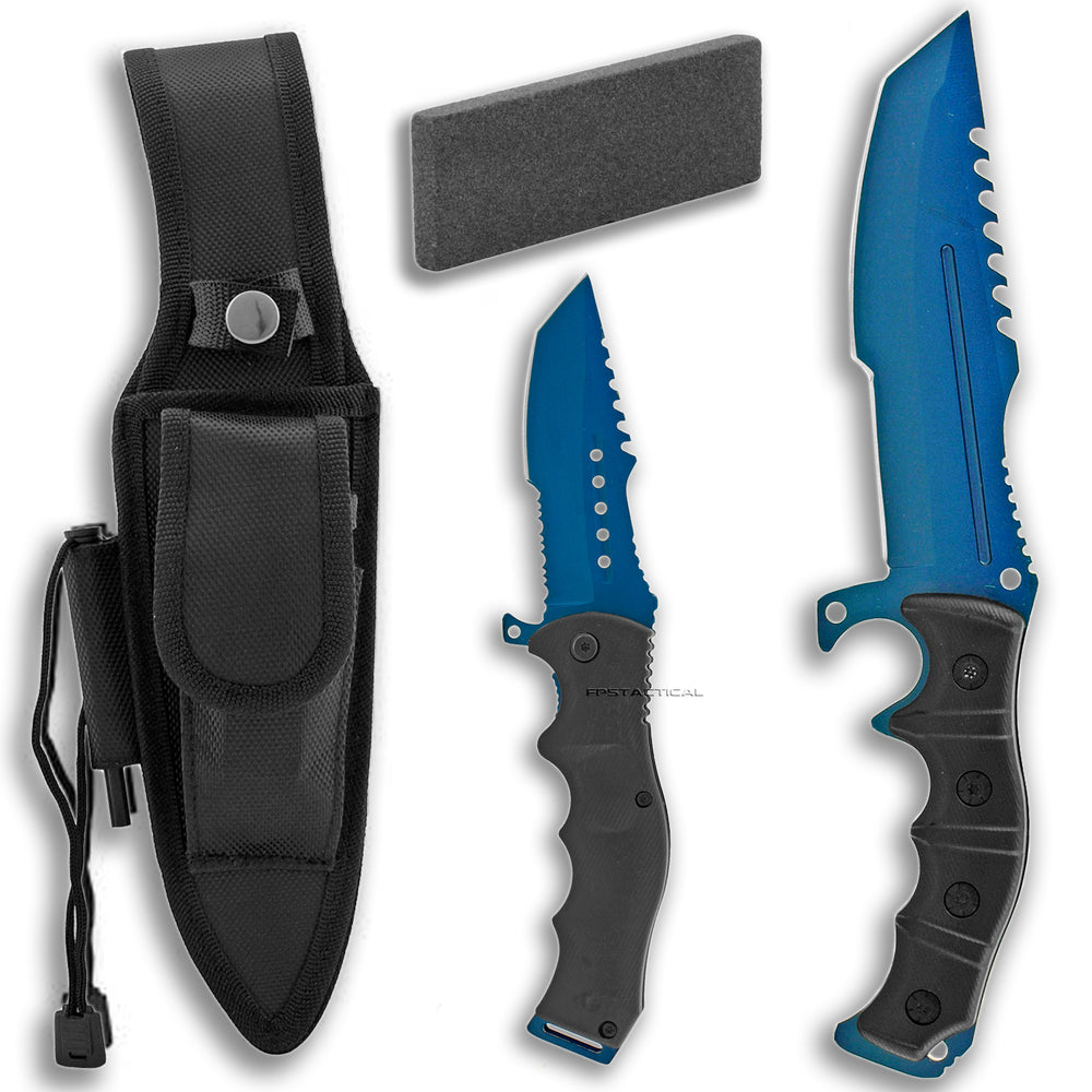 8.5 Military Camo Tactical Fishing Hunting Knife Survival Kit