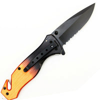 Tac-Force EMS / EMT Spring Assisted Rescue Knife Orange & Black 3.5"
