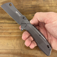 MTech USA Gray Tinite Coated Cleaver Spring Assisted Stainless Steel Pocket Knife 3.5" MT-A1001GY
