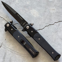 Tac-Force TF-428G10 Milano Spring Assisted Stiletto Pocket Knife Black with G10 Scales 3.75"
