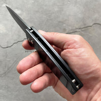 FPSTACTICAL Exert Heavy Duty Black on Black Drop Point EDC Switchblade Knife 3.5"