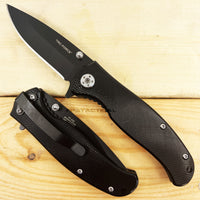Tac-Force Classic Black Spring Assisted Compact Pocket Knife w Aluminum G10 Style Scales TF-420BK 3"
