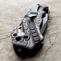 Tac-Force 3D Molded Snakeskin Spring Assisted Tactical Rescue Knife Black & Grey 3.5" TF-1006Bk
